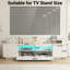 Meuble télé à DEL, grand meuble de divertissement pour meuble télé avec tablettes de rangement, console de télévision robuste pour le salon, la chambre à coucher-1537317244