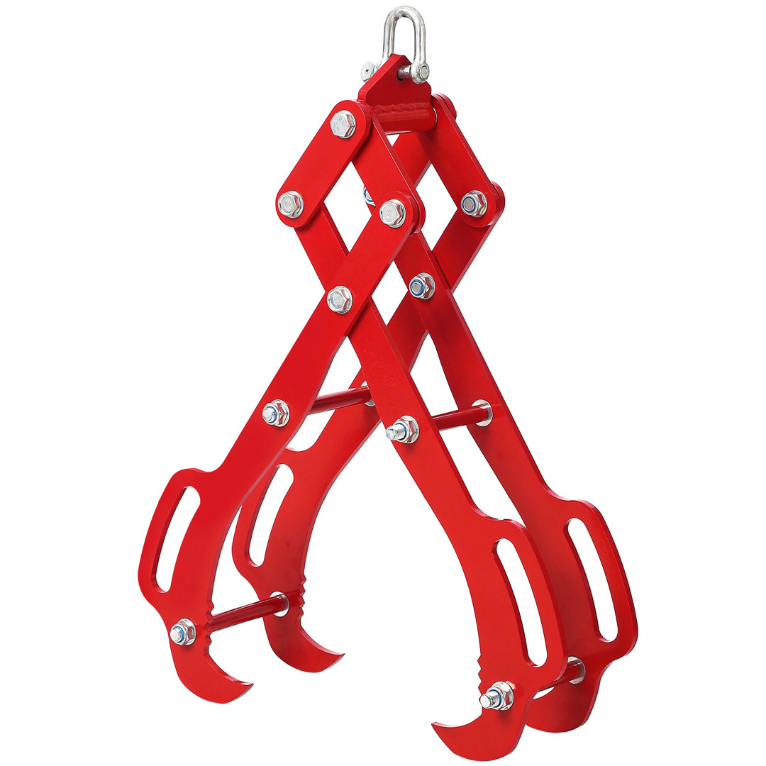 28" Heavy Duty 4-Claw Log Lifting Tongs – Carbon Steel Wood Grapple with Wavy Jaw Grip – Ideal for Firewood, Lumber Skidding, Logging, Tractor/ATV Use