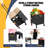 Foldable Utility Cart Portable Rolling Crate Handcart Shopping Trolley Collapsible Tool Box With Rotate Wheels Durable Duty Plastic Telescoping Handle Lid(Black)