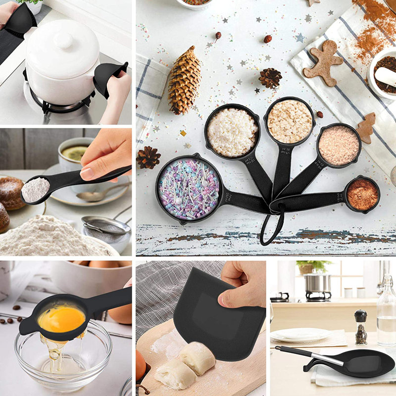 Ensemble d'ustensiles de cuisine, Noir