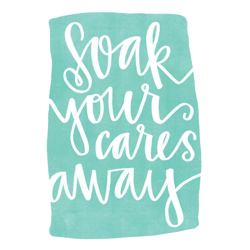 Soak Away - Textual Art Print, 30 cm H x 20 cm W, Black Floater Framed