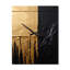Essential Nature abstraite or et noir - Horloge murale peinture abstraite-99637634