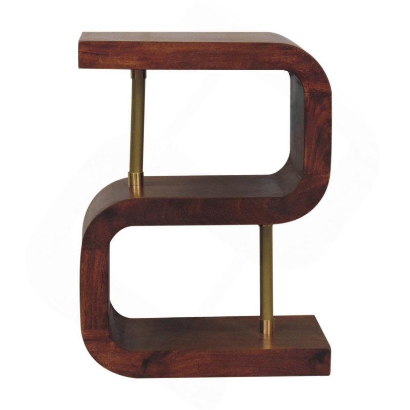 Table de chevet en bois et laiton