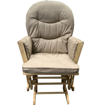 Fauteuil coulissant confortable et paisible en microfibre taupe - finition chêne naturel Détendez-vous en toute tranquillité avec