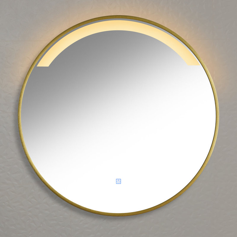 Danayla Aluminum Round Mirror, Gold