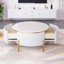 Table d'écriture contemporaine avec tiroirs, décoration en marbre exquis, élégante vitrine élégante à pieds dorés, motif gracieux spacieux, ornement, grande capacité de rangement, fabrication-830201074