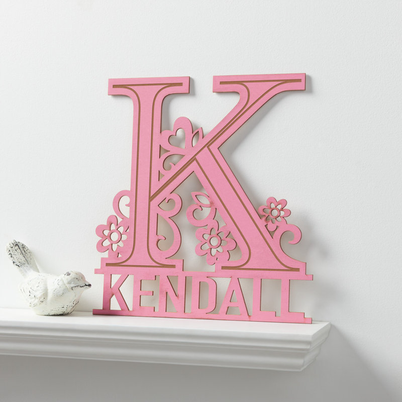 Text & Numbers Letter Block, Pink