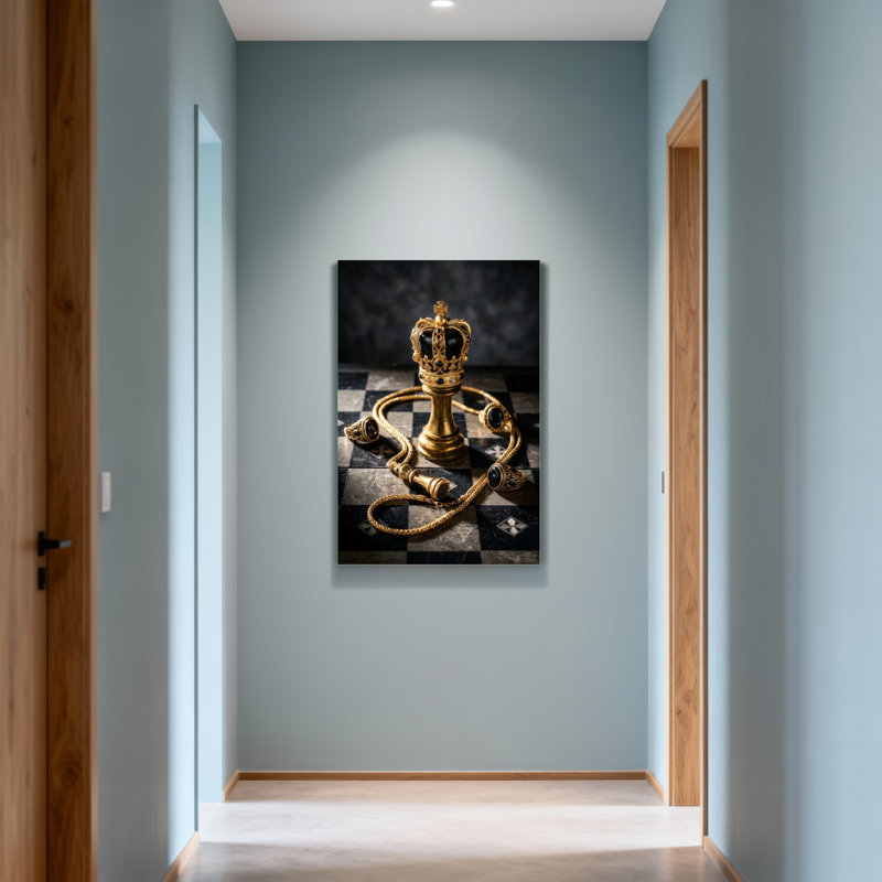 Pièce d'échecs et corde Fashion Golden Crown, H 20 po x l 30 po