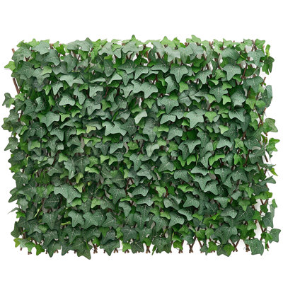 Expandable Fence Privacy Screen, 25 x 126 in Expand Artificial Plant Wall, Realistic Artificial Ivy Panel with 50 Zip Ties, Decorative Faux Greenery Backdrop Hedges for Balcony Patio Outdoor