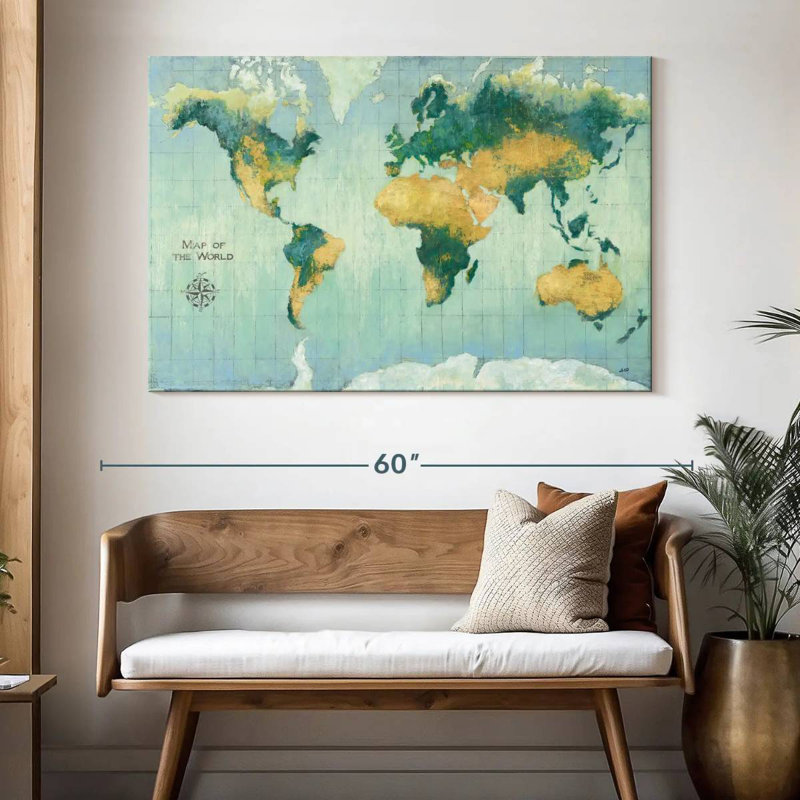 Aliaz Earth Map, 34" H x 51" W