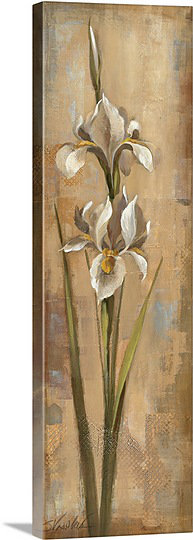 « floral grace ii » par silvia vassileva,, reproduction d’art sur toile, H 60 po x l 20 po x P 1,25 po