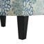  Tufted Upholstered Rectangular Ottoman Bench, Floral Print Accent Footrest Coffee Table, Blue