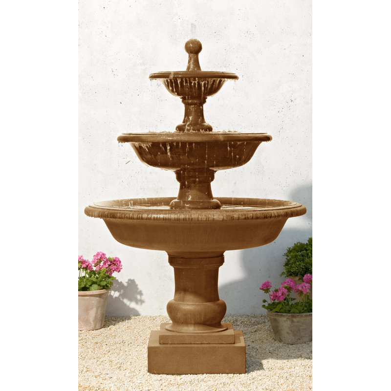 Vicobello Hand Crafted Weather Resistant Fountain, Travertine
