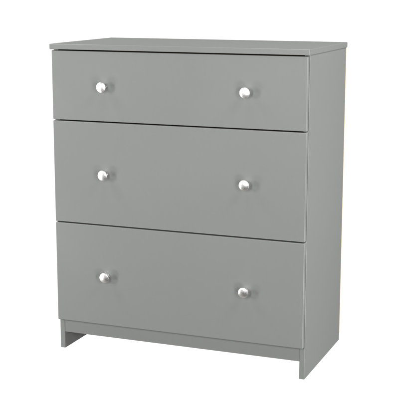 Borth 3 Drawer Deep Chest (Ready Assembled), Grey