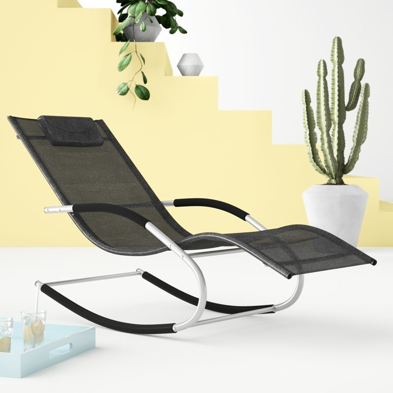 Caruthers 149cm Long Single Chaise, Black
