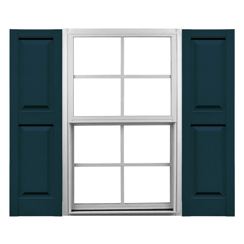 Vinyle Mid-America, panneaux sur mesure, volets surélevés, avec persiennes, Bleu minuit, 12 po, 36 po