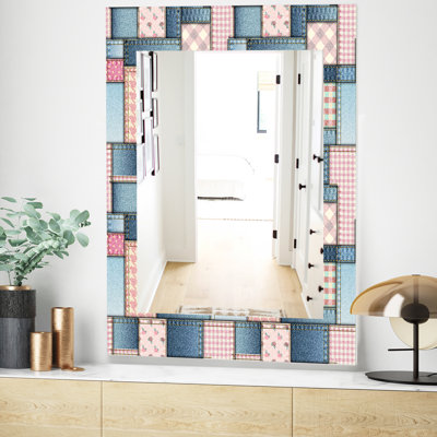 Miroir mural en patchwork mid-century modern
