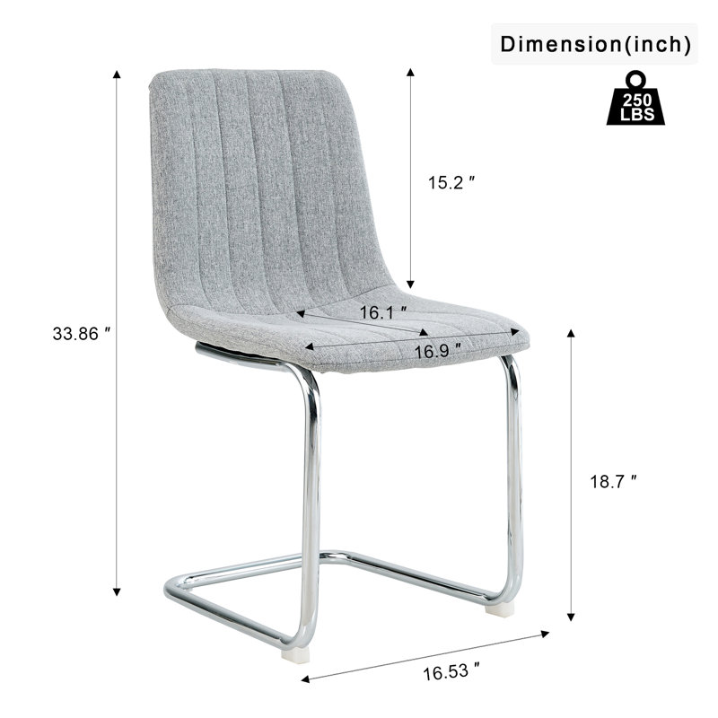 Chaise d'appoint en lin capitonné Beachwood, Gris clair