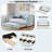 Upholstered Daybed With Trundle And Wood Slat-1870618489
