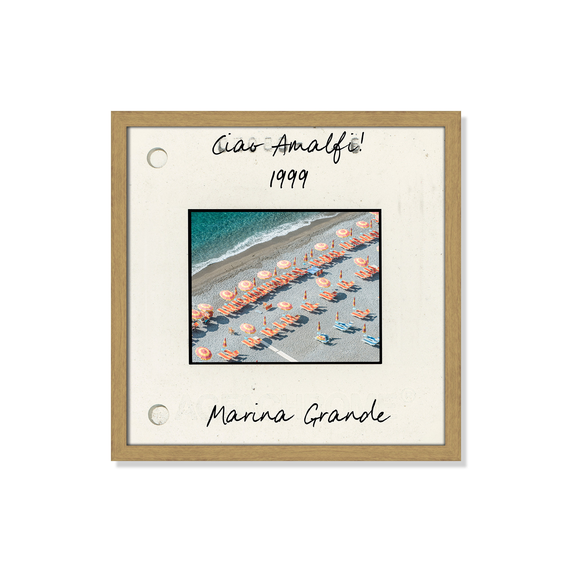 Amalfi, Italy - Marina Grande Print by Danita Dalmont, Natural Single Picture Framed Paper, 17" H x 17" W x 0.75" D