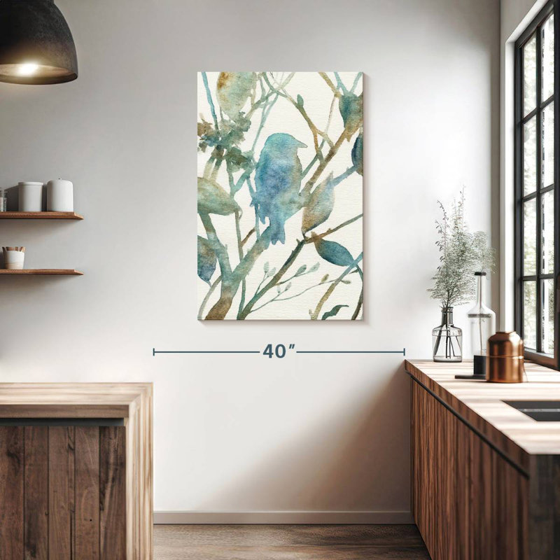 Silhouette d'oiseau bleu sarcelle Brampt I, H 39 po x l 26 po