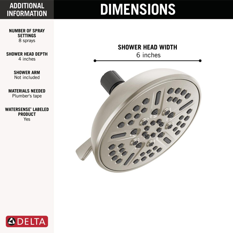 Full/Standand Adjustable Shower Head, Satin Nickel