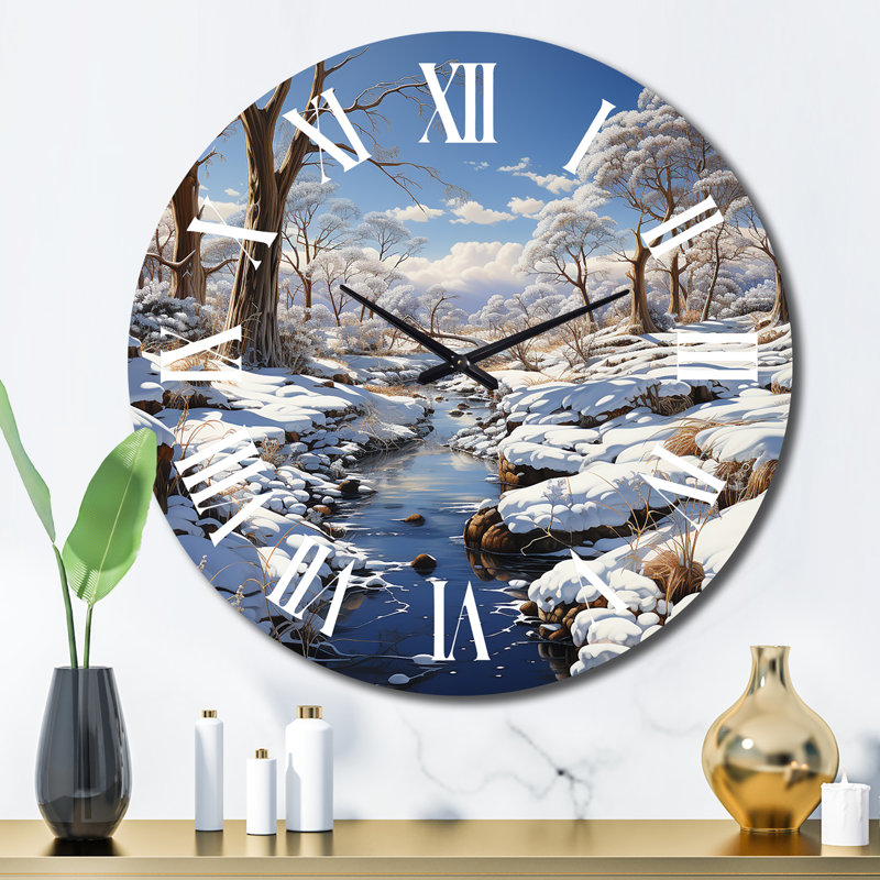 Horloge murale Winter River Natures, Grand