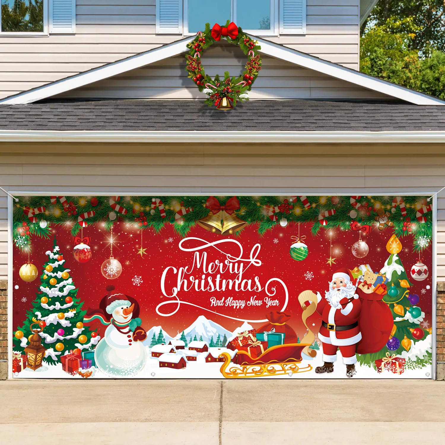 The Holiday Aisle® Large Christmas Garage Door Decorations, Christmas