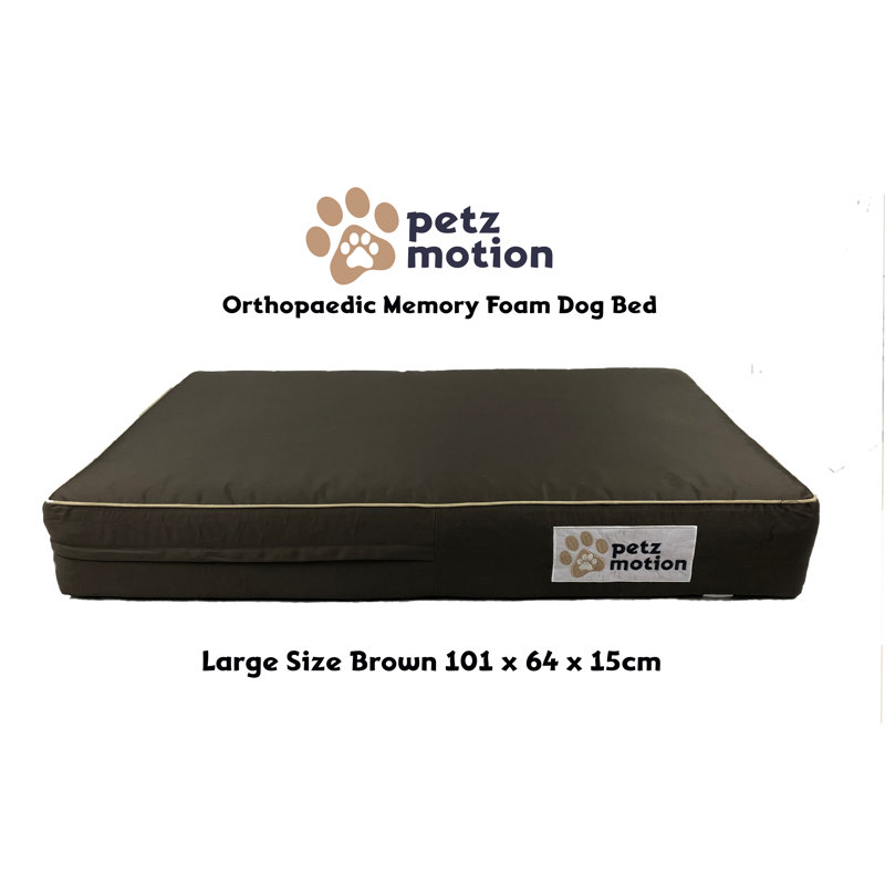 Orthopedic Polyester Pet Bed, Brown, Large