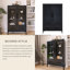Vitrine avec porte en verre trempé, éclairage DEL, deux tiroirs-1094645089