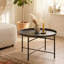 Table basse ronde martelée de 61 cm (24 po) - Table d'appoint vintage en métal-805087822