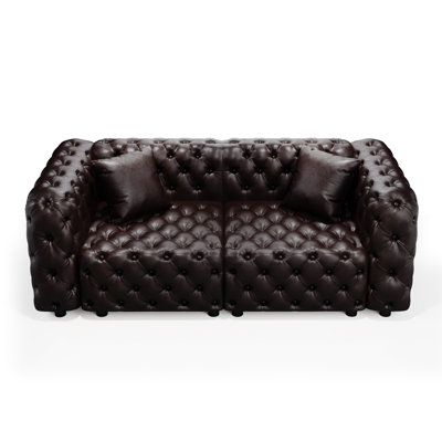 Modern 2-Seater Loveseat with 2 Pillows