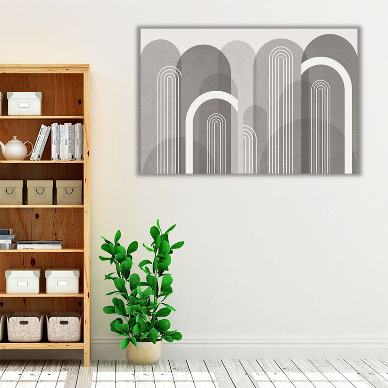 MidCentury Arches Stone - reproduction d'art sur toile, H 32 po x l 48 po