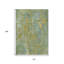 Tapis intérieur/extérieur lavable, motif de feuilles botaniques vert artichaut et or, 3 m x 4,2 m