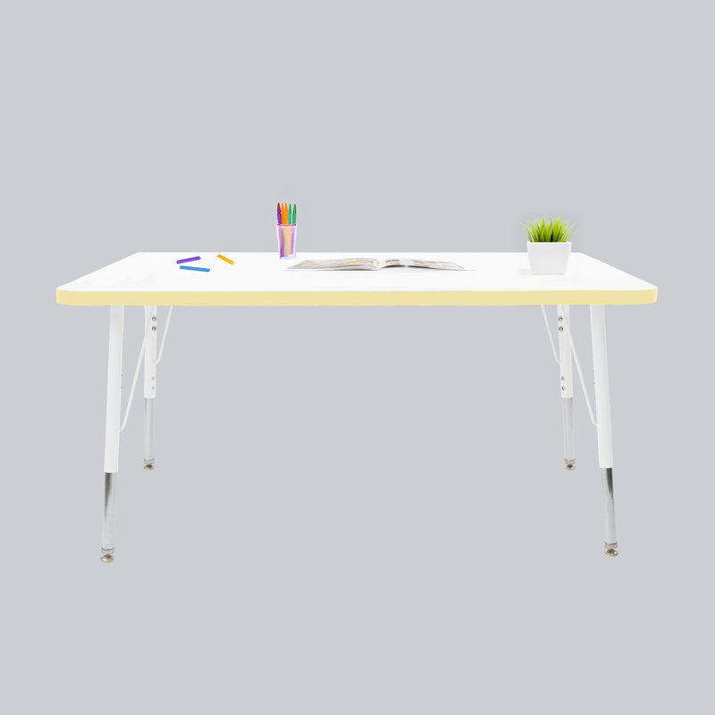 Table rectangulaire d'activités thermofusionnées avec pieds réglables et pivotants standard, H 30 po x l 30 po x P 48 po