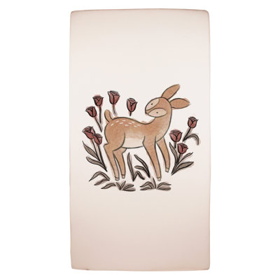 Organic Crib Sheet in Doe-a-Deer Graphic