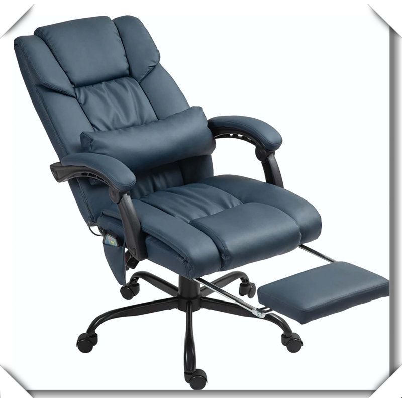 Office Chair Ergonomic Executive Footrest Adjustable Seating, Blue