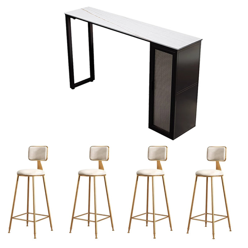 Siclen, White, H 41,3 po x L 55,1 po x l 15,7 po, Blanc / Doré