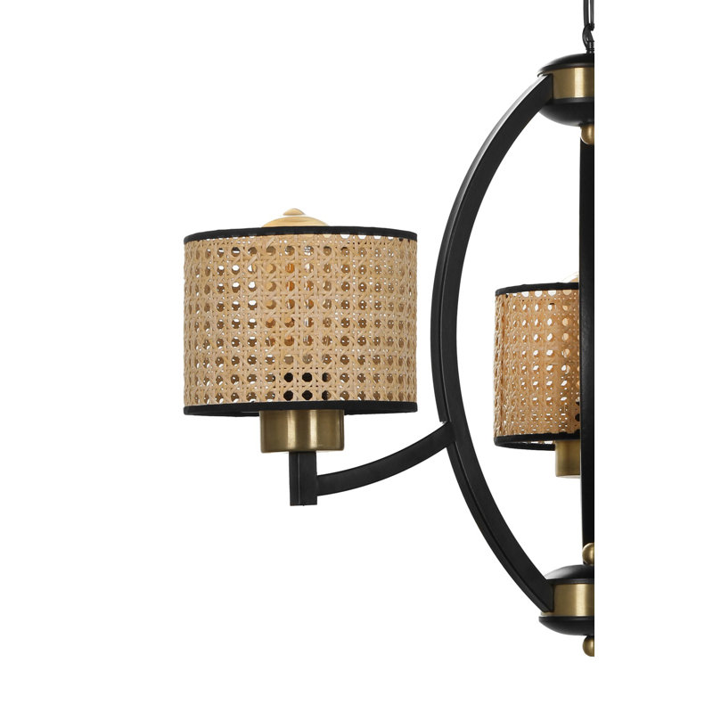Kikuko 4 - Light Shaded Chandelier, Black