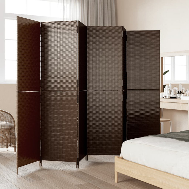 Neyzer Folding Room Divider, 200cm H x 196cm W, 6, Brown