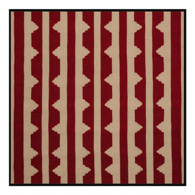 Machine Washable Trellis Red Area Rug