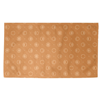 Tapis décoratif orange Moon phases