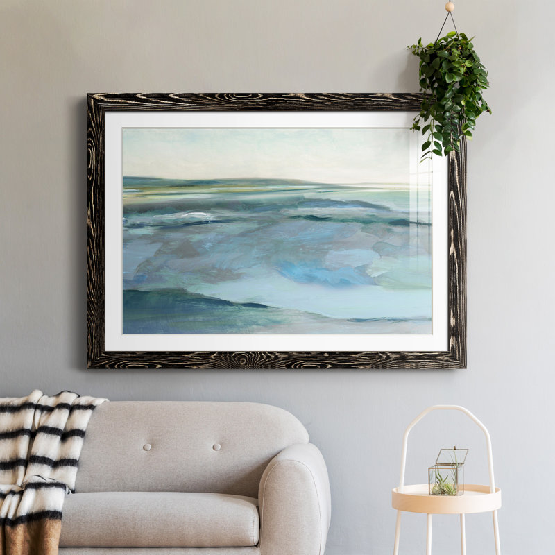 Marée basse - peinture encadrée, Cadre noir, H 31,5 po x l 23,5 po x P 1,5 po