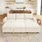 Rundey L Shaped Corduroy Sleeper Upholstered Sectional Sofa Couch-119110880