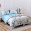Ensemble de housse de couette 3 pièces Lunaria - 100% coton à longues fibres, imprimé dégradé de feuilles bleu sarcelle, doux et respirant-111460209