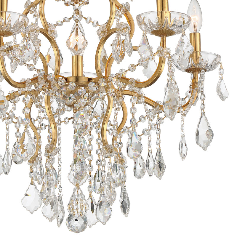 Berthold 6-Light Candle Style Classic / Traditional Chandelier, Antique Gold, Standard