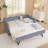 Helin Preppy Style Linen Upholstered Daybed with Trundle, USB Port & Wave-Shaped Back-1648616580-1648616635