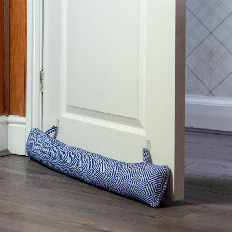Nicola Spring - Chevron Draught Excluder - 80cm, Blue