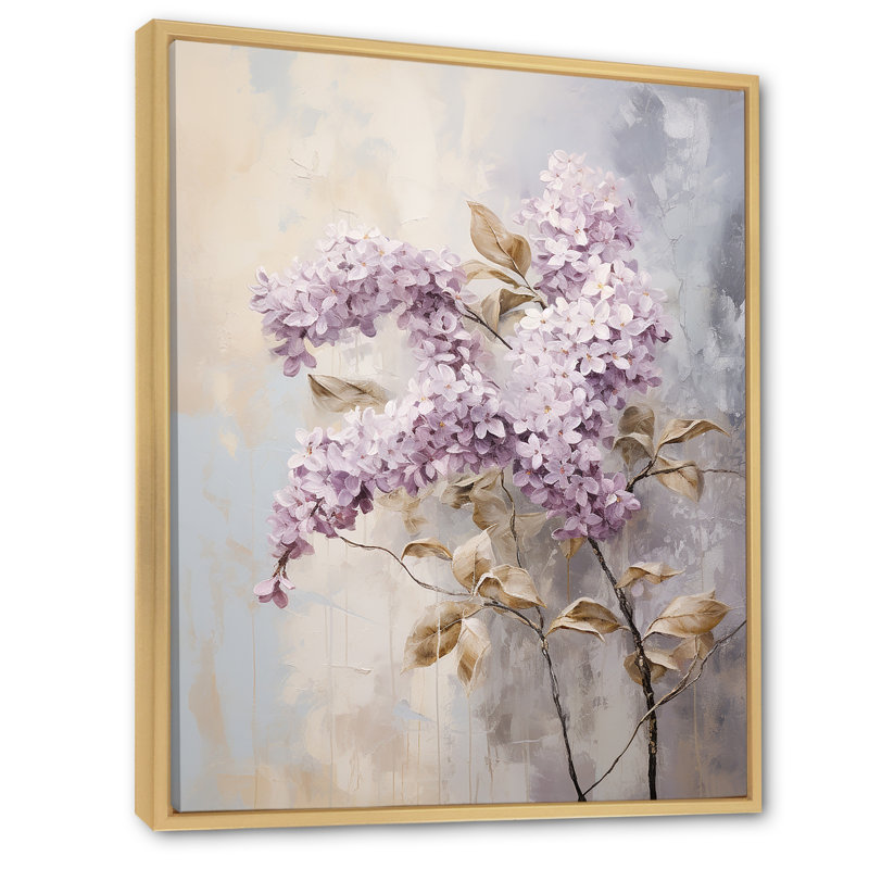 «Blooming Lilac Melody IV» sur toile, Cadre naturel flottant, H 32 po x l 24 po x P 1 po