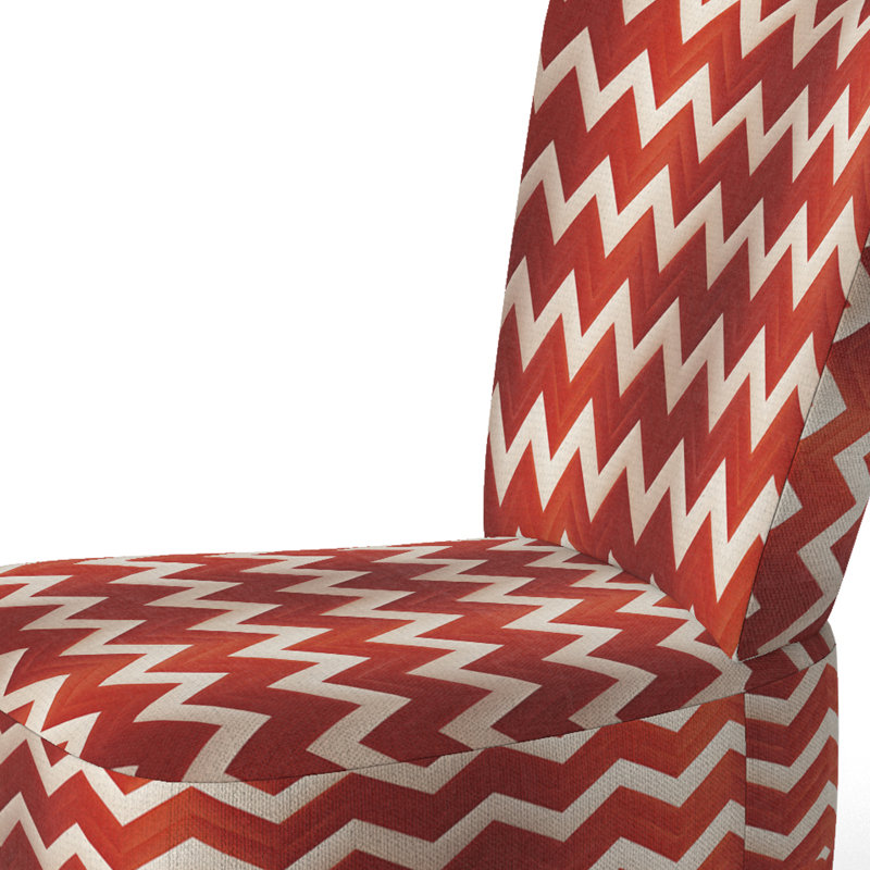 Chaise d'appoint large 27,5 po Roussel, Mélange de polyester orange / blanc